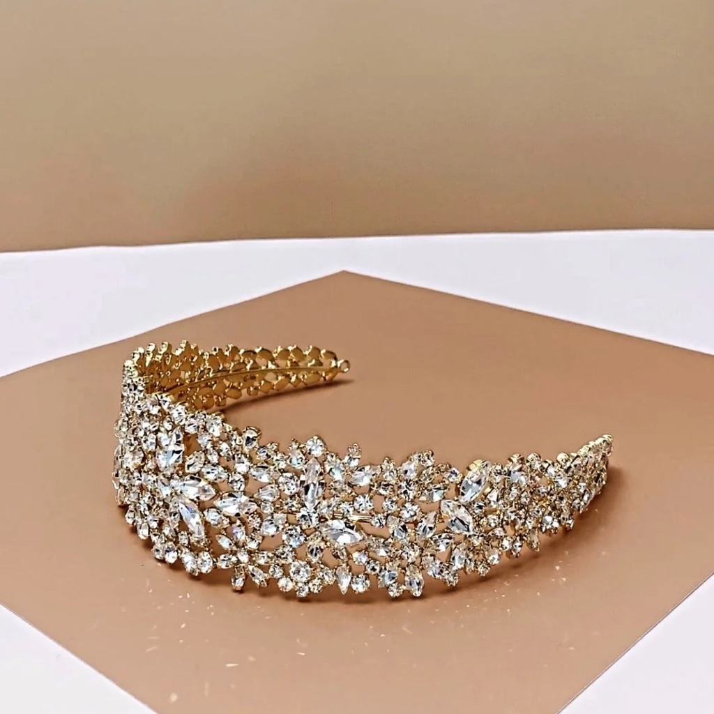 Elegant Gold Crystal Headband